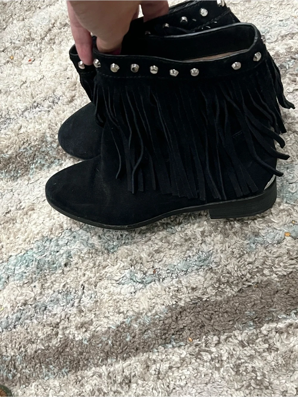 Fringe Studded Ankle Boots - Black Michael kors 7 m